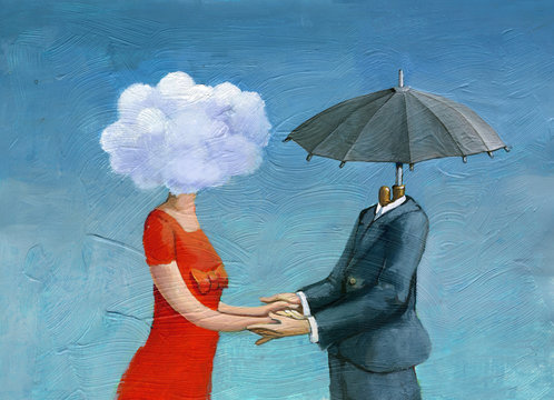 Made For Each Other Surrealism Illustration Love