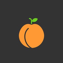 Peach flat vector icon