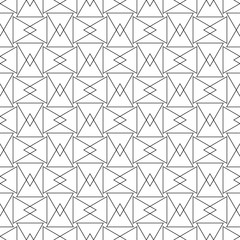 Black geometric ornament on white background. Seamless pattern