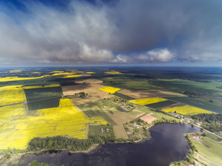 Cloudy summer day in latvian countryside.