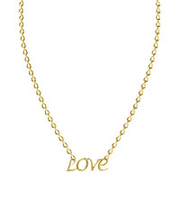 Golden necklace with word Love