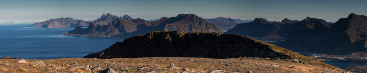 Panorama of the Lofoten mountain range