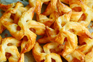 a lot of homemade Pineapple pie in wind turbine shaped