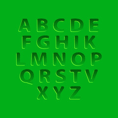 Dotting halftone green embossing font.
