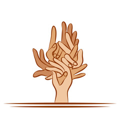 The figure of a tree from human hands.