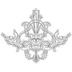 Vintage baroque ornament, corner. Retro pattern antique style acanthus. Decorative design element filigree calligraphy vector. - stock vector