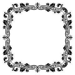 Floral decoration. Ornamental square frame