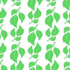 Green leaves background. Seamless pattern