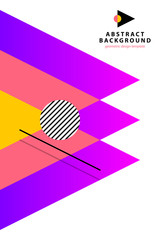 Poster design with bright geometric shapes in retro style. Abstract background template