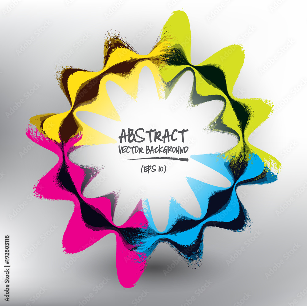 Wall mural abstract vector background. colorful vector hand drawn wavy circle. isolated with realistic light an