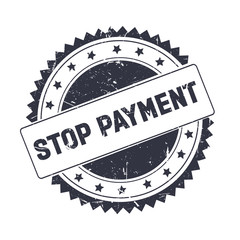 Stop Payment Black grunge stamp isolated