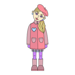 Girl colorful vector character