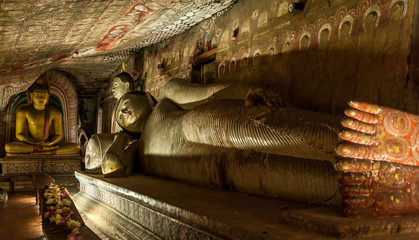Fototapeta premium Buddha statues in the temple of Sri Lanka