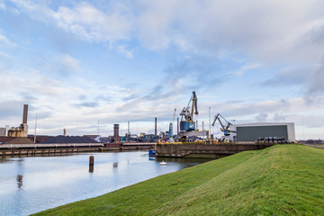Steelmaking industry plant in IJmuiden in the Netherlands
