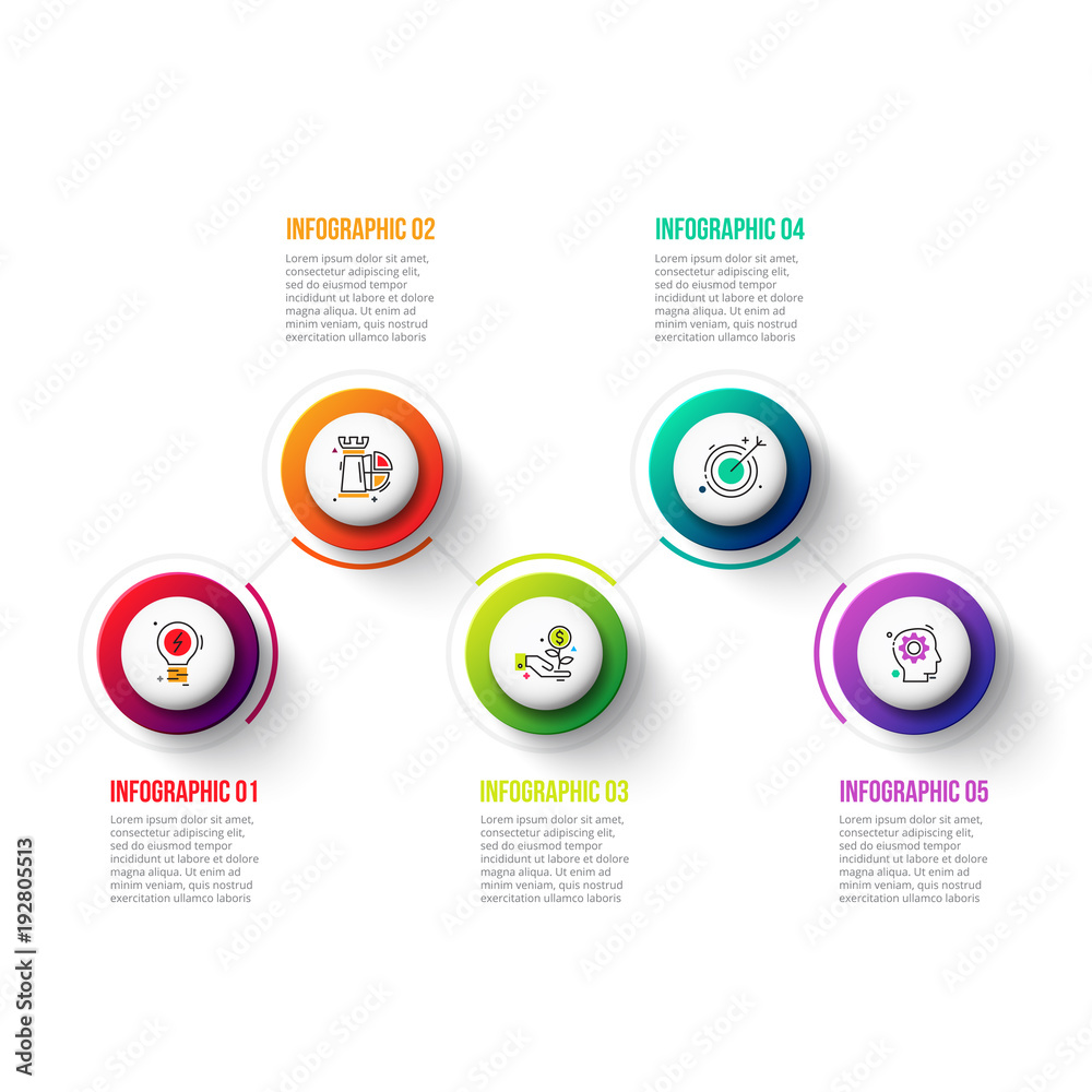 Poster Business data visualization. Process chart. Abstract elements of graph, diagram with 5 steps, options, parts or processes. Vector business template for presentation. Creative concept for infographic.