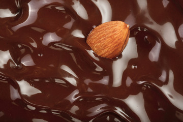 Melted chocolate swirl as a background closeup