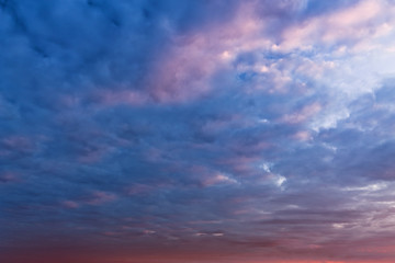 Fototapeta premium a fabulous evening landscape sky / Cumulus clouds overhead that is not always notice