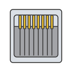 Sewing machine needles pack color icon