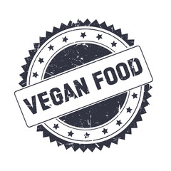 Vegan Food Black grunge stamp isolated