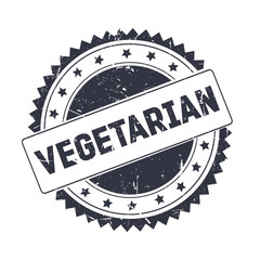 Vegetarian Black grunge stamp isolated