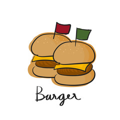 Illustration drawing style of food collection