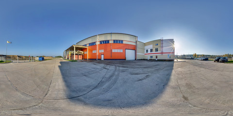 360 panorama angle view in stock waste hazardous recycling garbage and storage plant. Full 360 by...