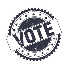 Vote Black grunge stamp isolated