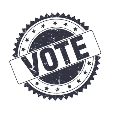 Vote Black Grunge Stamp Isolated