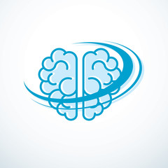 Human anatomical brain vector illustration, logo or icon.