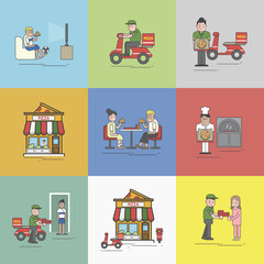 Illustration of pizza shop