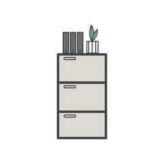 Illustration of office cabinet icon