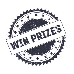 Win Prizes Black grunge stamp isolated