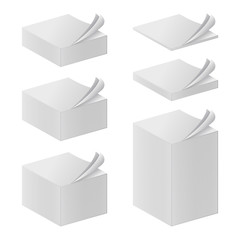 Paper stack on white background. Vector illustration