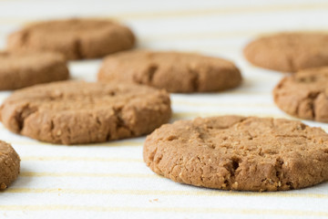 Oatcake, oatmeal cookies just baked for healthy breakfast