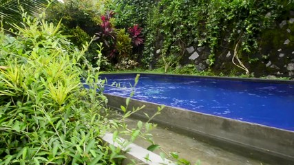 Peaceful and relaxing time with swimming pool view.