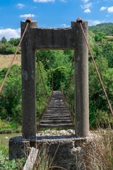 abandoned suspension bridge