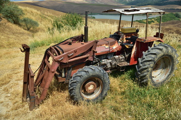 old tractor left side