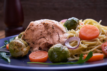 pasta with chicken and vegetables