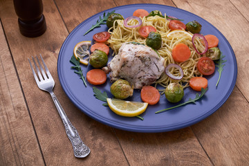 pasta with chicken and vegetables