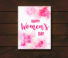 Greeting card with abstract flowers