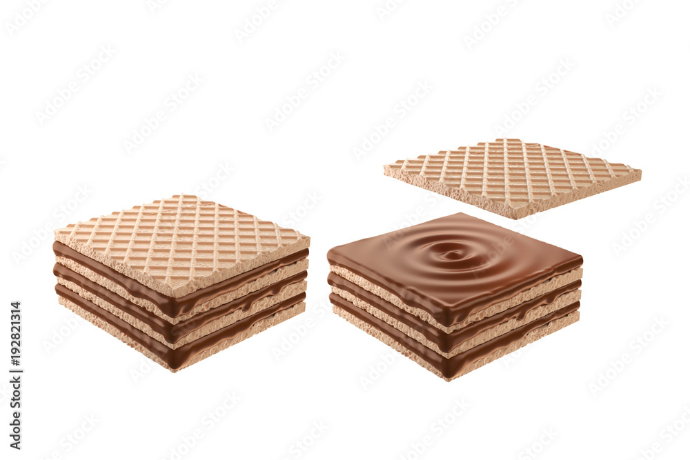 Poster wafers cubes with chocolate