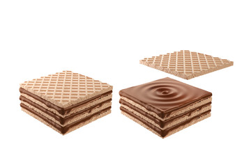 Wafers cubes with chocolate