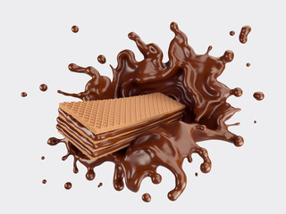 Wafers with chocolate Splash
