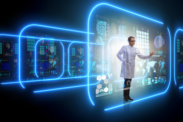 Woman doctor in telemedicine mhealth concept