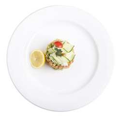 Tartar with salmon.