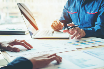 Business People meeting Planning  laptop working on new business Design Ideas project