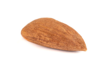 brown roast almond on white background