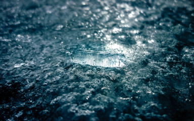 Cool ice road texture in morning light