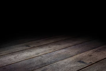 Foto op Canvas vloer hout Dark Plank houten vloer textuur perspectief achtergrond voor weergave of montage van product, mock-up sjabloon voor uw ontwerp © weedezign