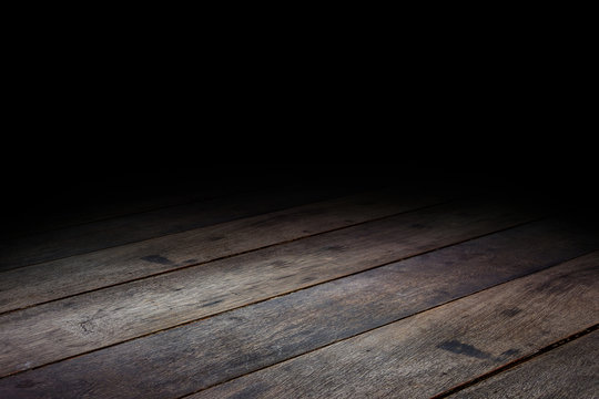 floor wood Dark Plank wood floor texture perspective background for display or montage of product,Mock up template for your design